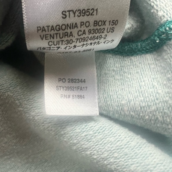 Patagonia Mountain Graphic Midweight Crew Sweatshirt Teal Hiking Layer Women’s S - Picture 10 of 12